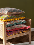 Paoletti floral cotton velvet cushion 50cm, imported from the UK