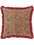 Paoletti floral cotton velvet cushion 50cm, imported from the UK