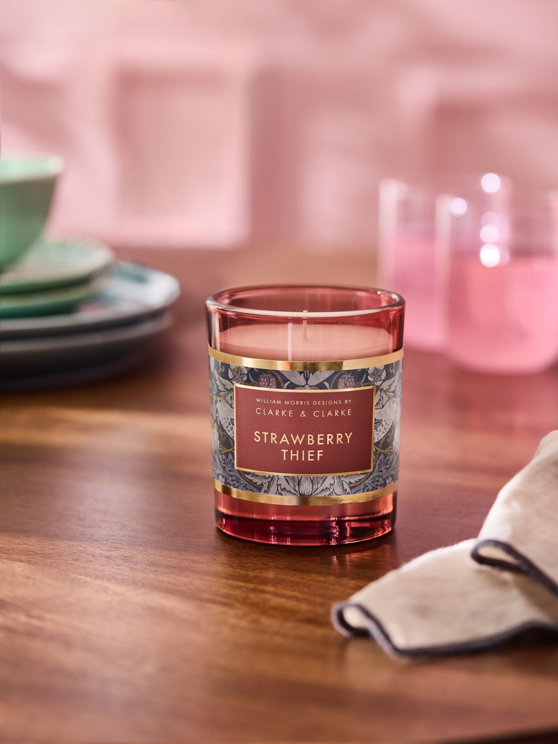 Clarke and Clarke rhubarb and rose water candle - British product