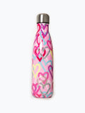 Hype pink graffiti hearts metal water bottle (British brand)