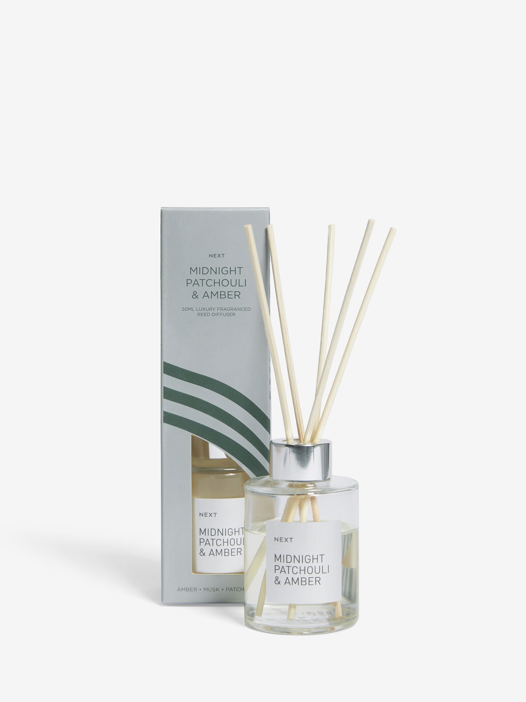 Astrid Silver Midnight Patchouli & Amber reed diffuser 50ml (British brand)