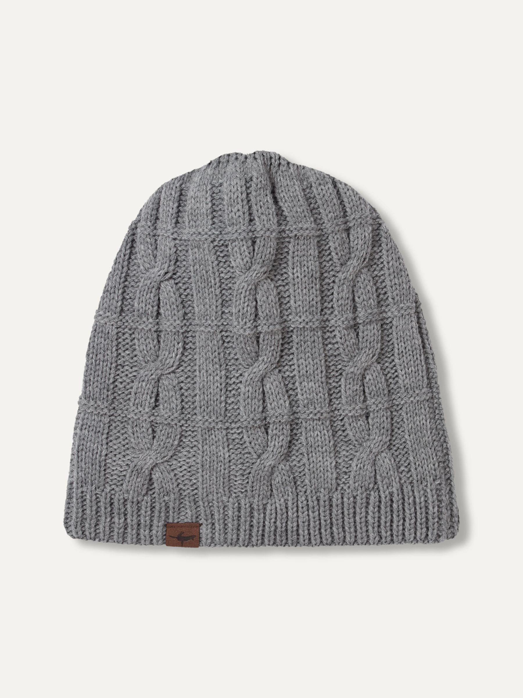 Sealskinz light grey waterproof cable knit beanie (British brand)
