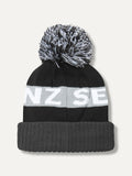 Sealskinz Black Foulden water repellent bobble hat, imported from the UK