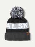 Sealskinz Black Foulden water repellent bobble hat, imported from the UK
