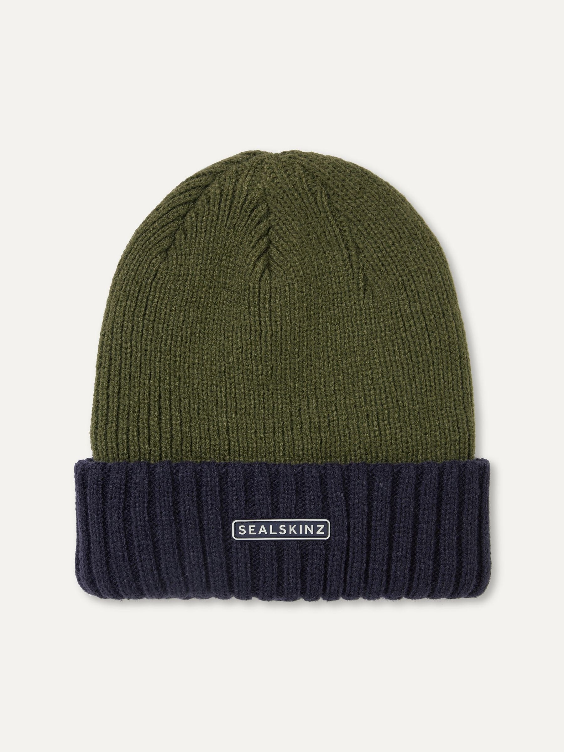 Sealskinz Green Bacton Waterproof Roll Cuff Beanie