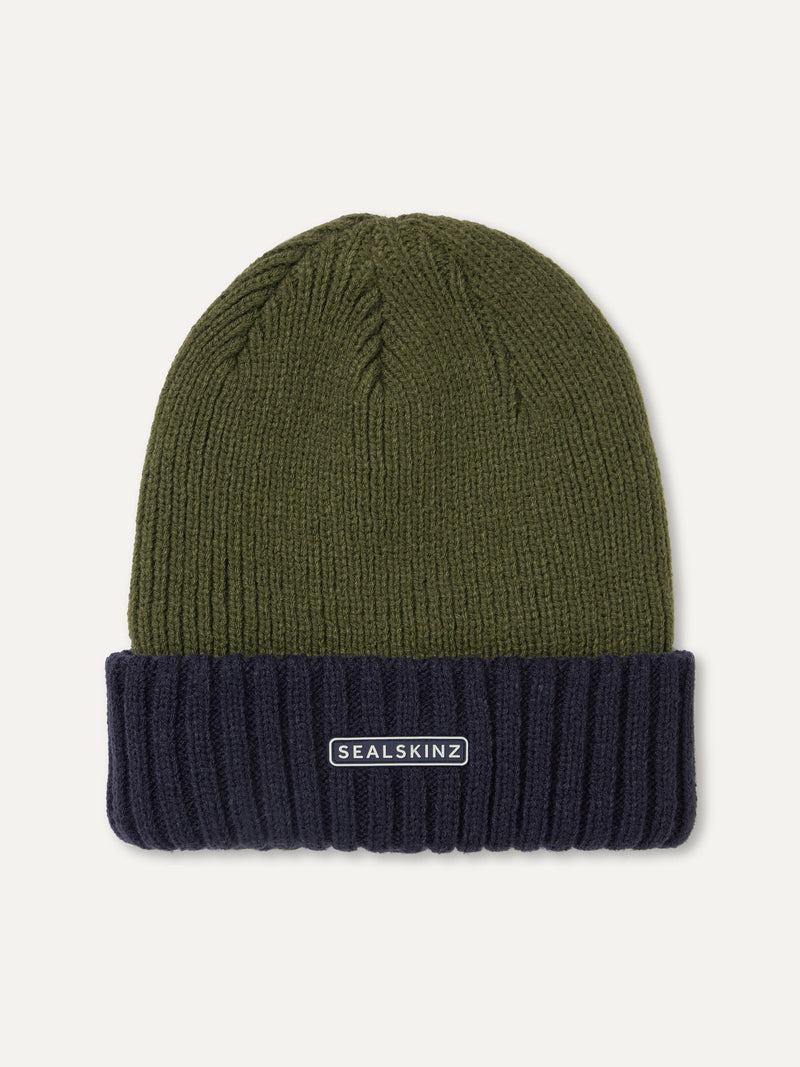 Sealskinz Green Bacton Waterproof Roll Cuff Beanie