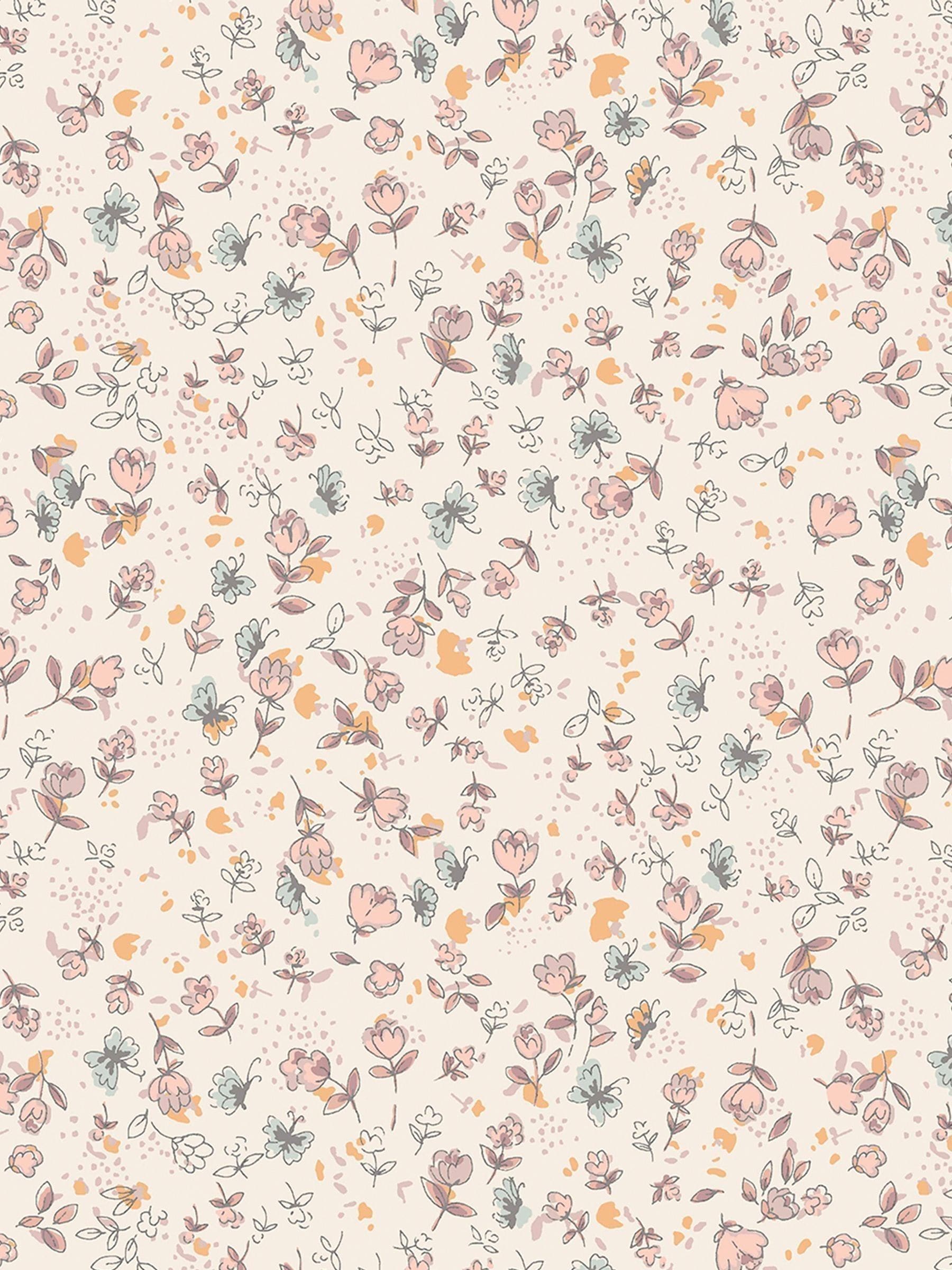 Calm ditsy floral wallpaper sample A4 - British product
