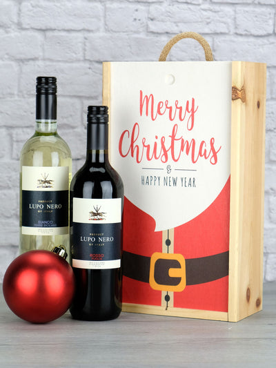 Weiter LeBonVin Italienisches Wein-Duo Weihnachts-Geschenkbox aus Holz - Online bei McGrocer kaufen