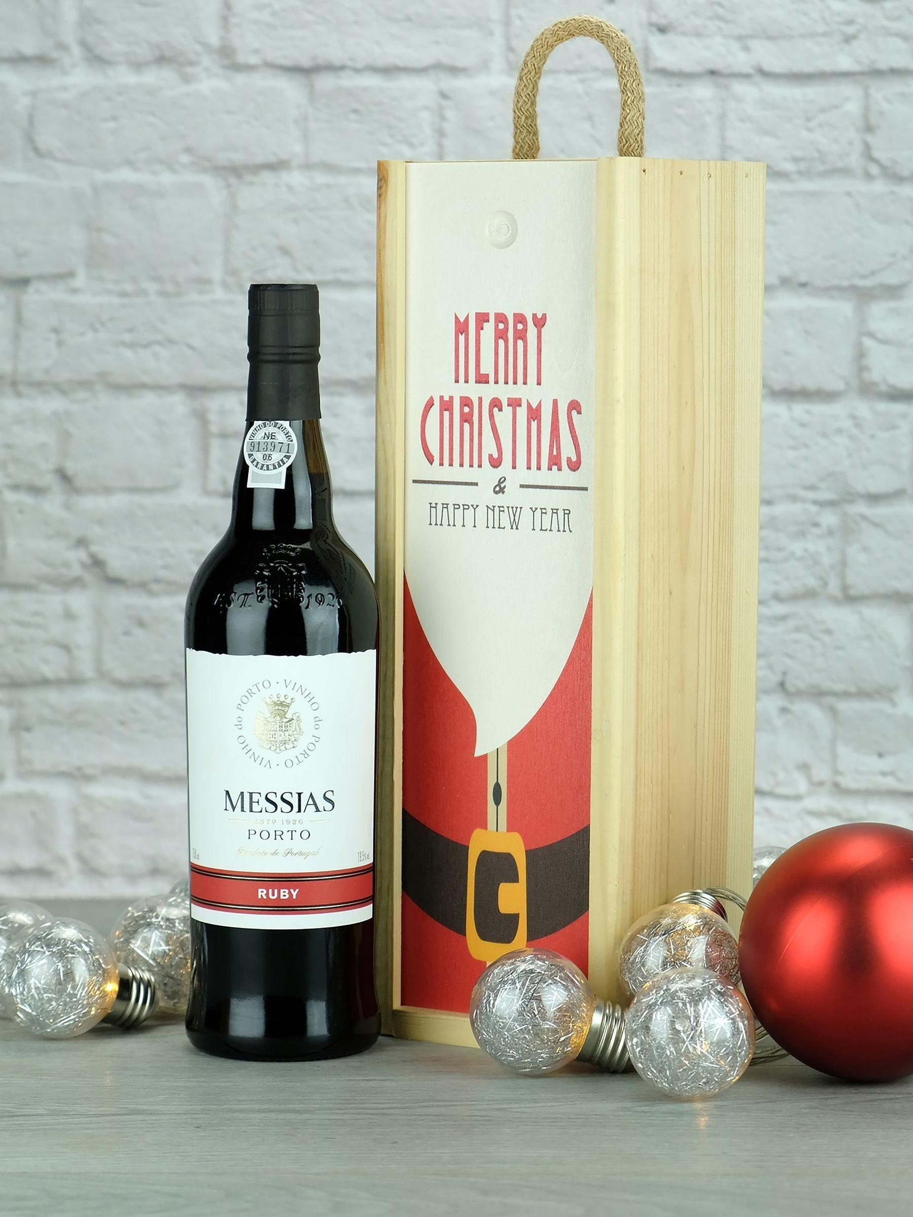 LeBonVin Messias Ruby Port In Christmas Wooden Gift Box