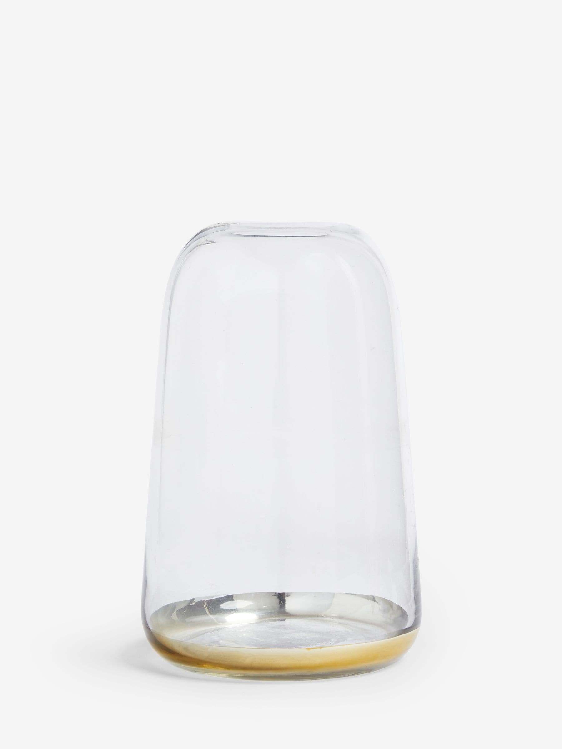 Lipsy Clear Gold Trim Glass Vase 25cm height, UK version