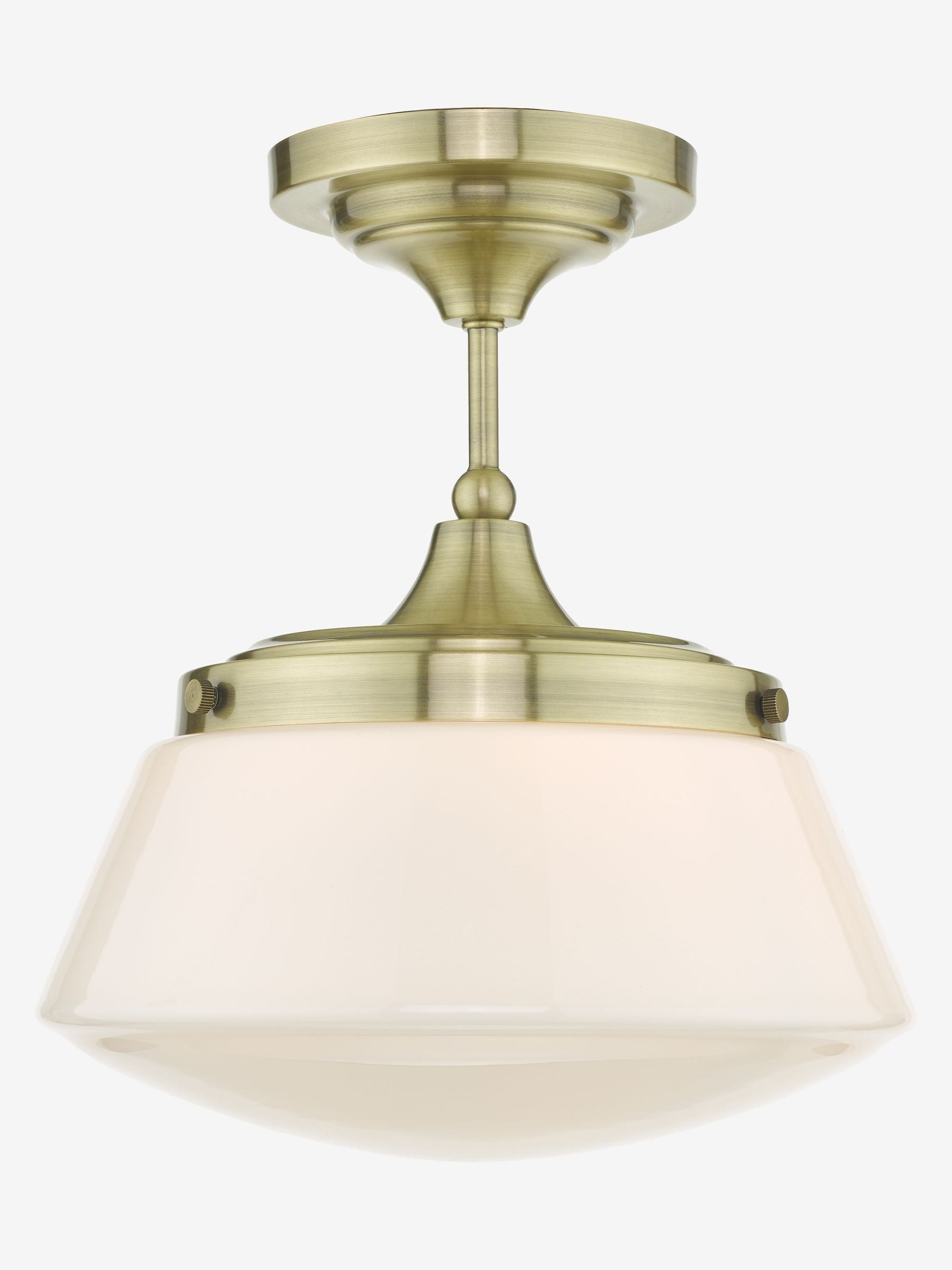 Dar Lighting Caden semi flush ceiling light, antique brass (British brand)