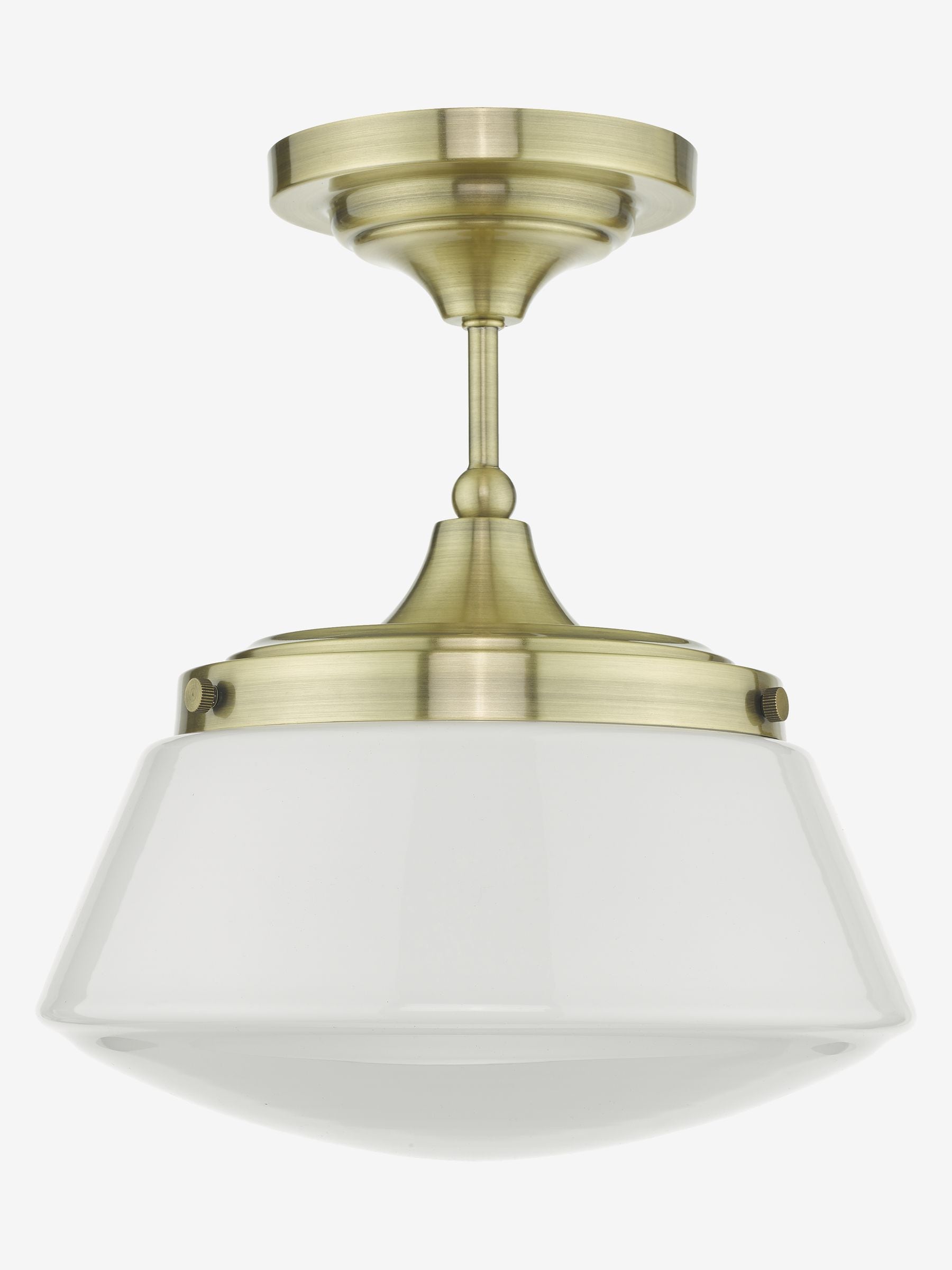 Dar Lighting Caden semi flush ceiling light, antique brass (British brand)