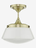 Dar Lighting Caden semi flush ceiling light, antique brass (British brand)