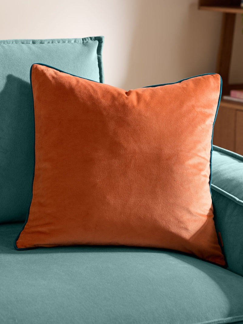 Furn Tiger/Teal Meridian Velvet 45 x 45cm Cushion Cover