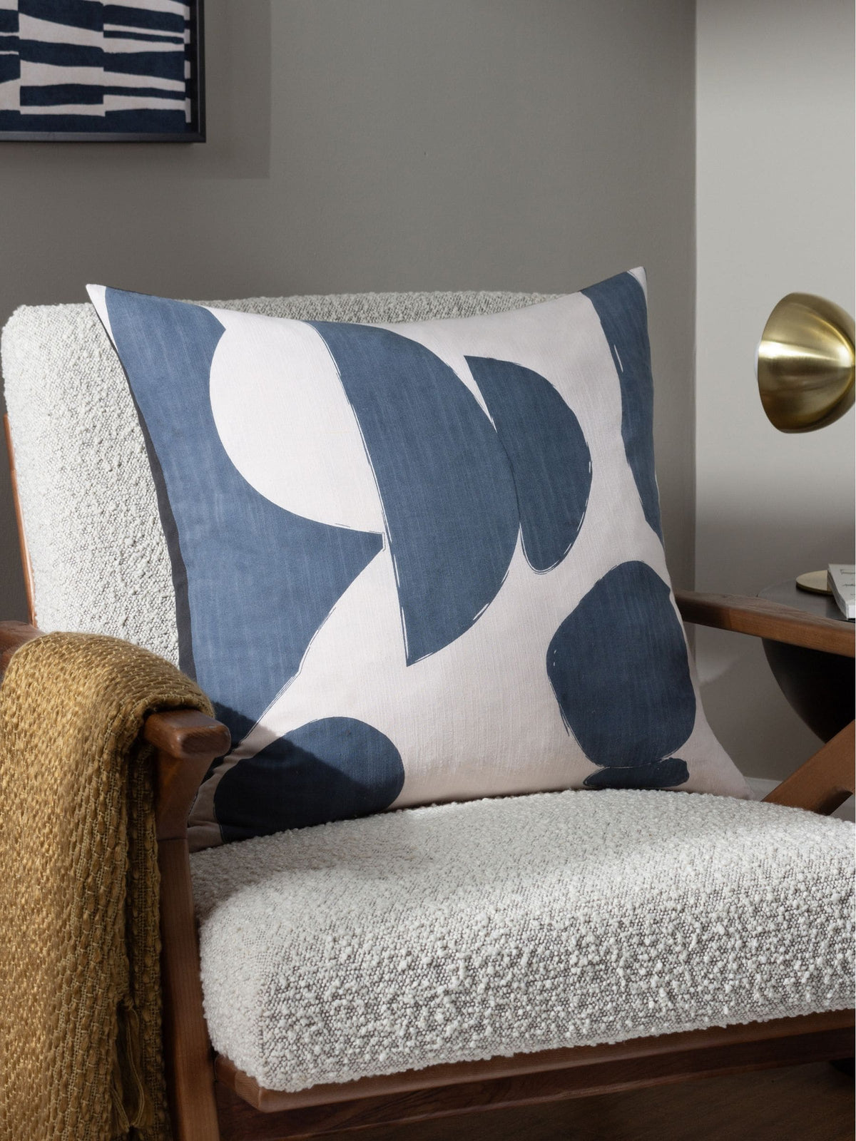 HÖEM Blue Meta abstract cushion - British product