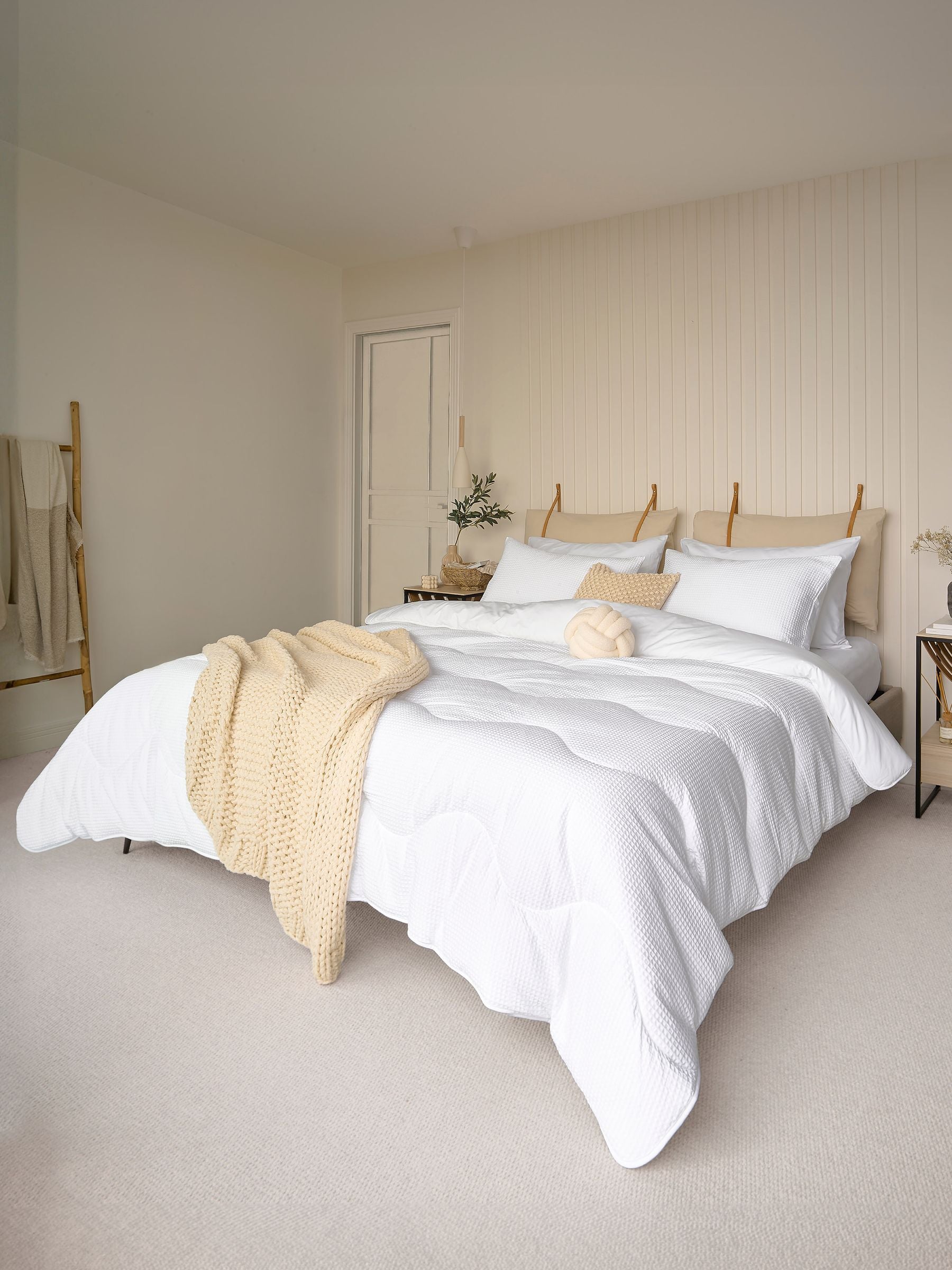 Night Lark cotton waffle 10.5 tog coverless duvet, imported from the UK