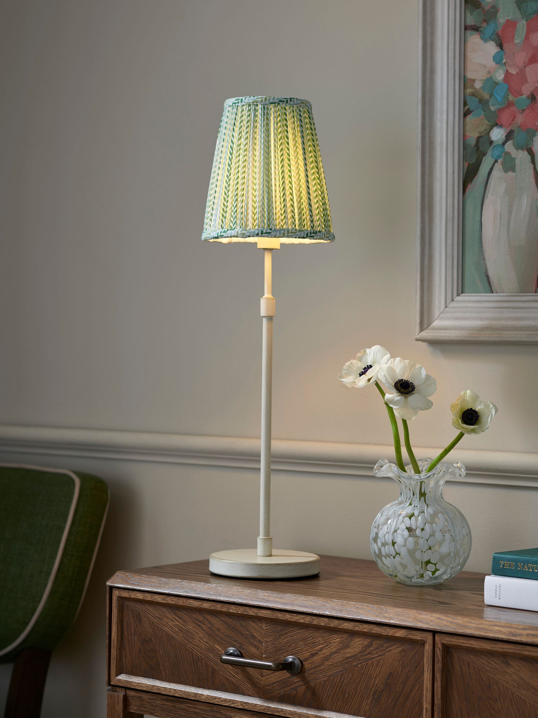 Nina Campbell Larch Table Lamp green and white - British product