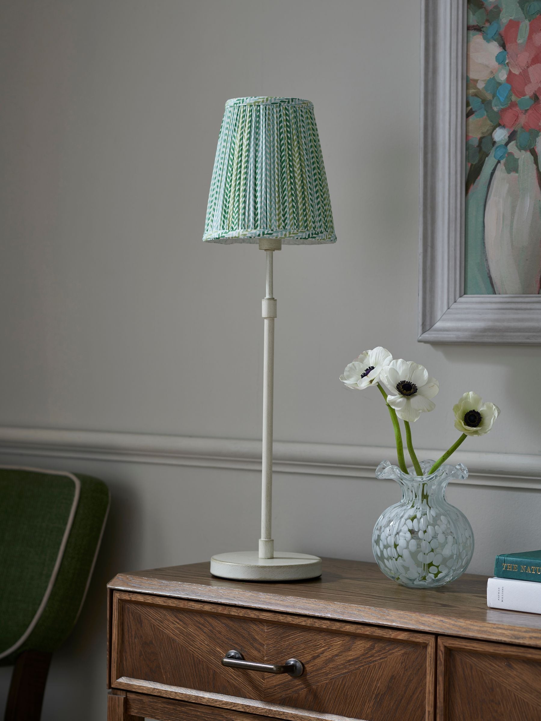 Nina Campbell Larch Table Lamp green and white - British product