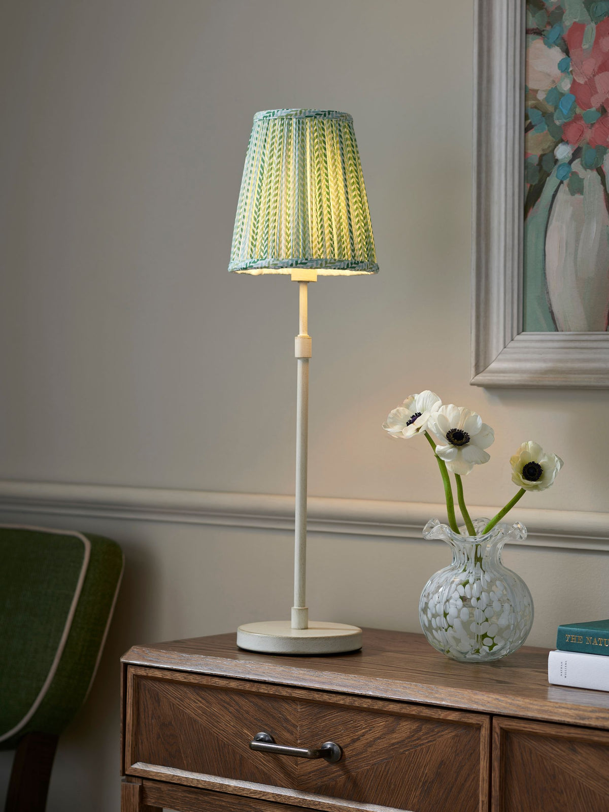 Nina Campbell Larch Table Lamp green and white - British product