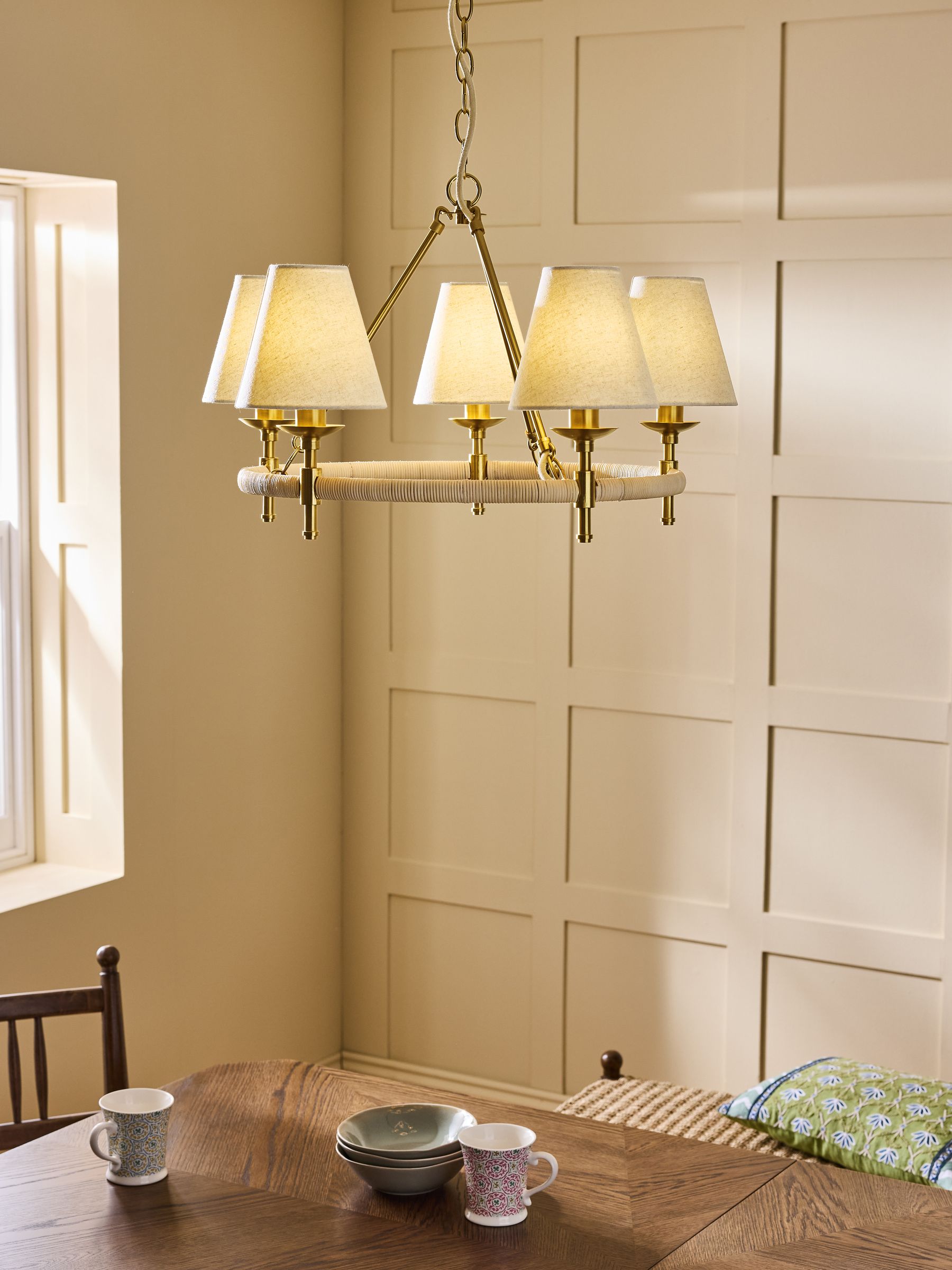 Nina Campbell brass Sagano chandelier 62cm diameter - British product