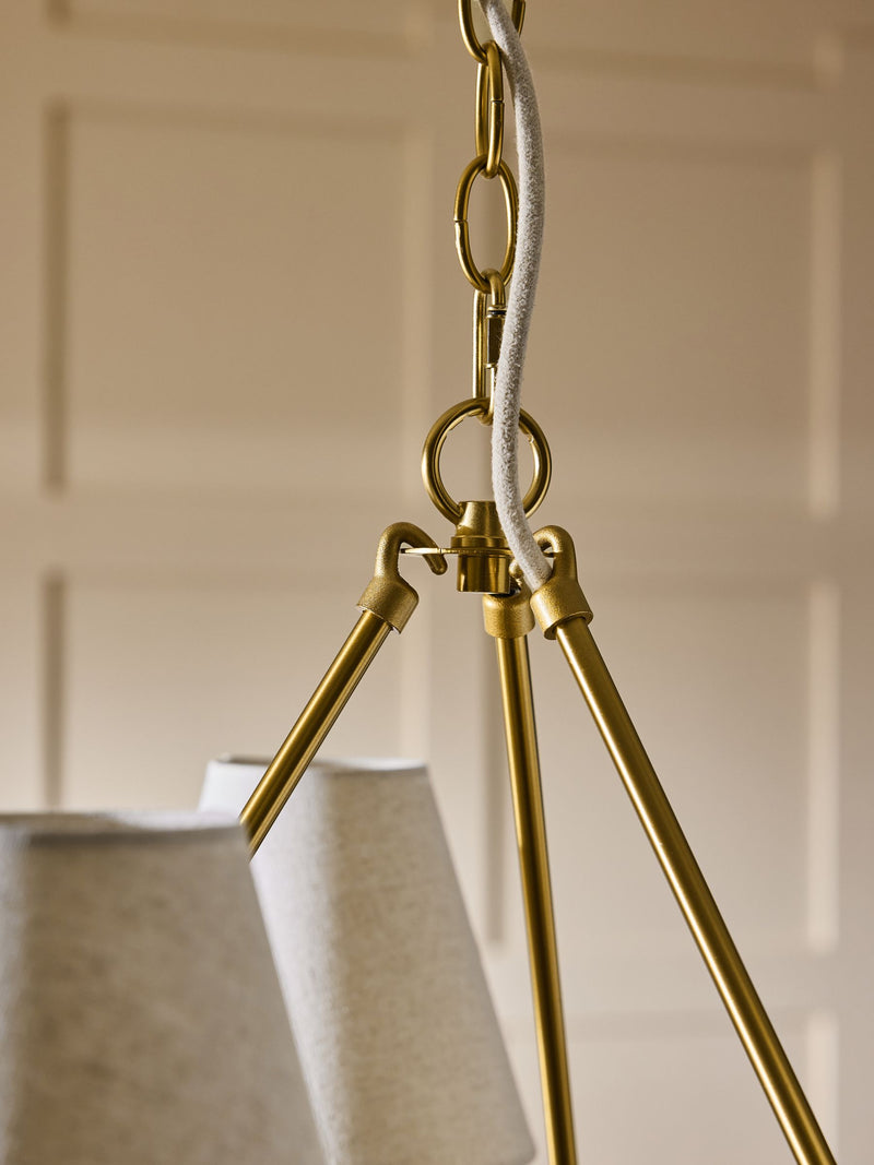 Nina Campbell brass Sagano chandelier 62cm diameter - British product