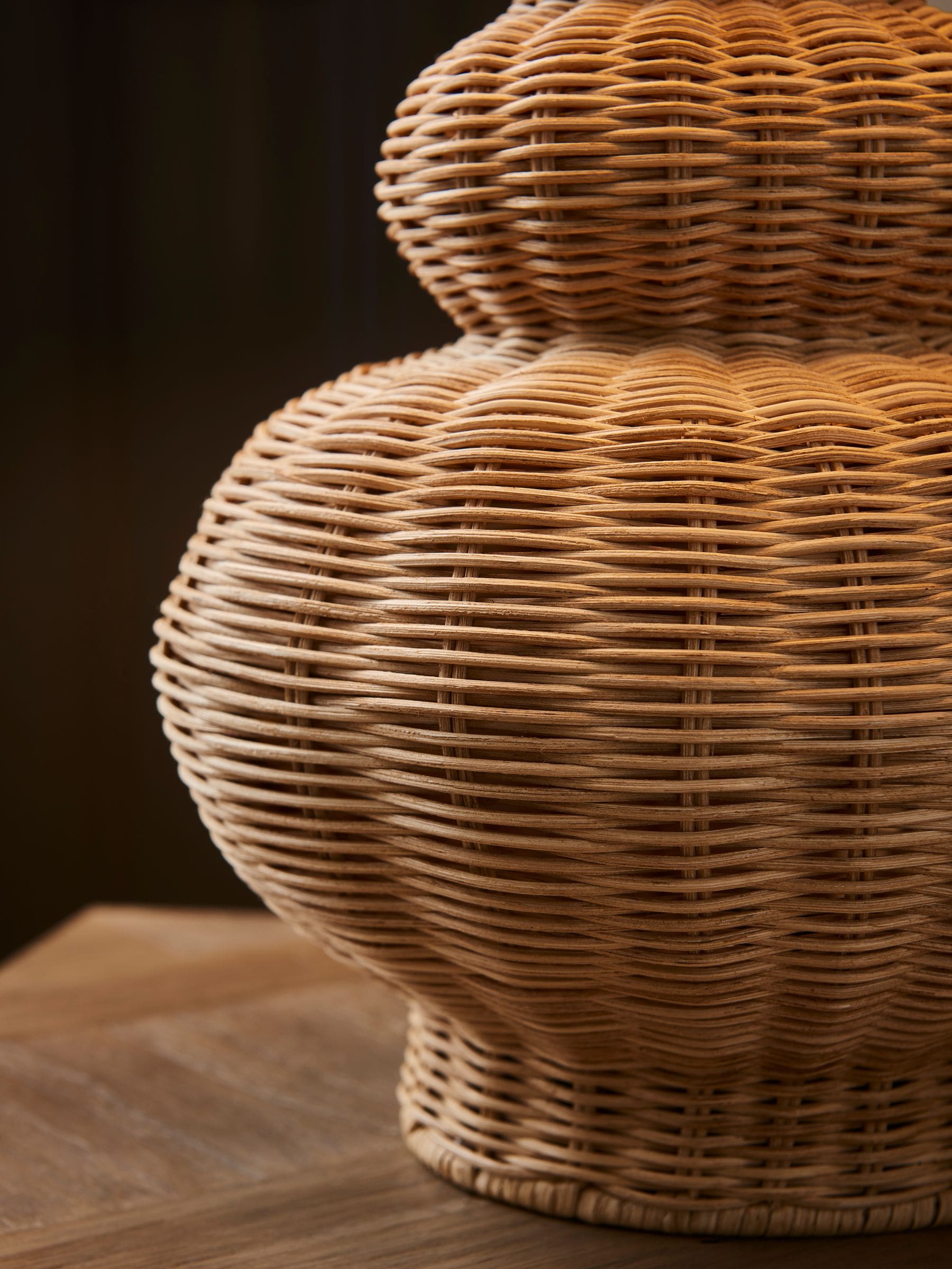 Nina Campbell rattan table lamp 70cm, UK version