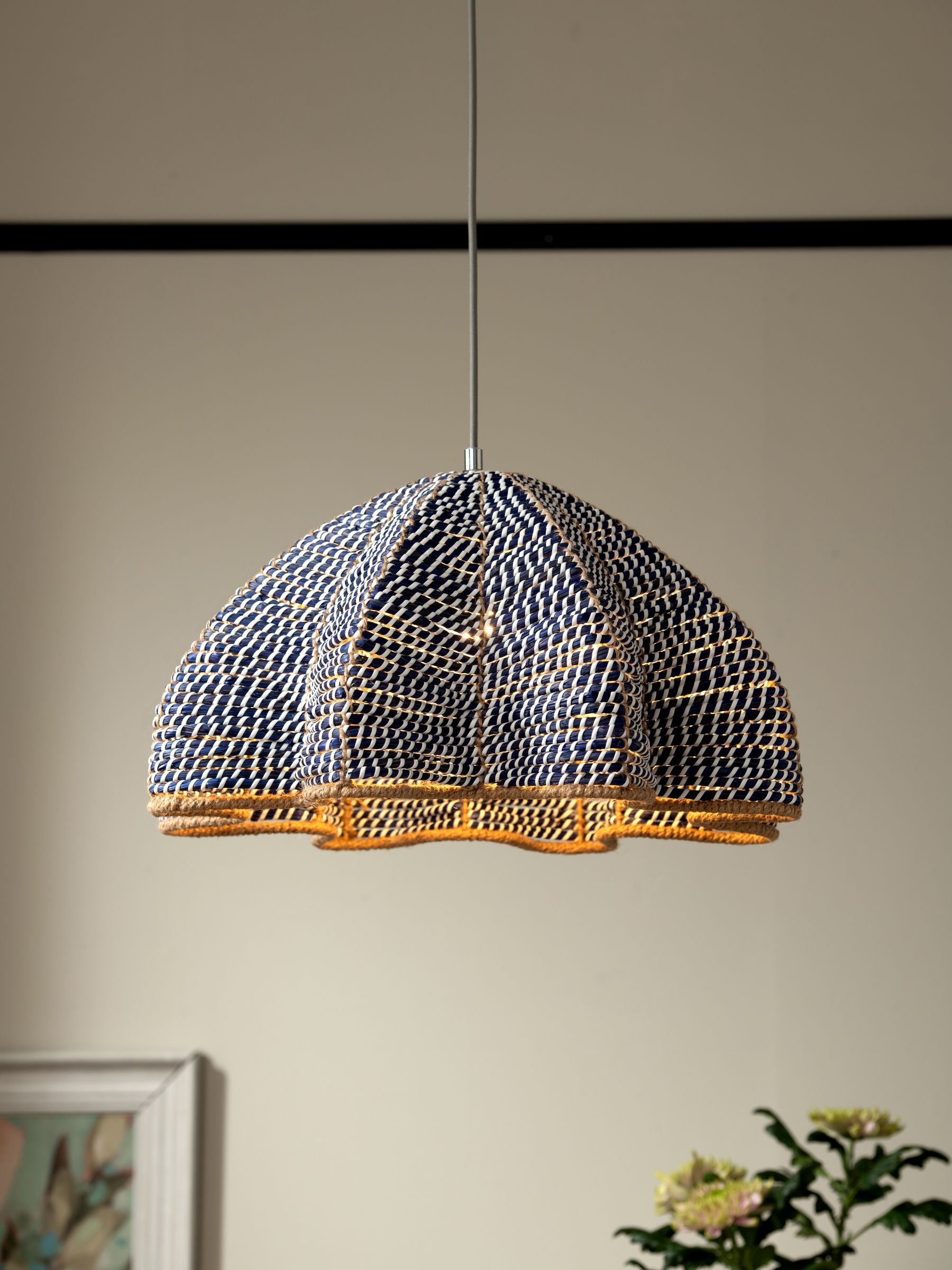 Nina Campbell blue easy fit echinus shade, UK version
