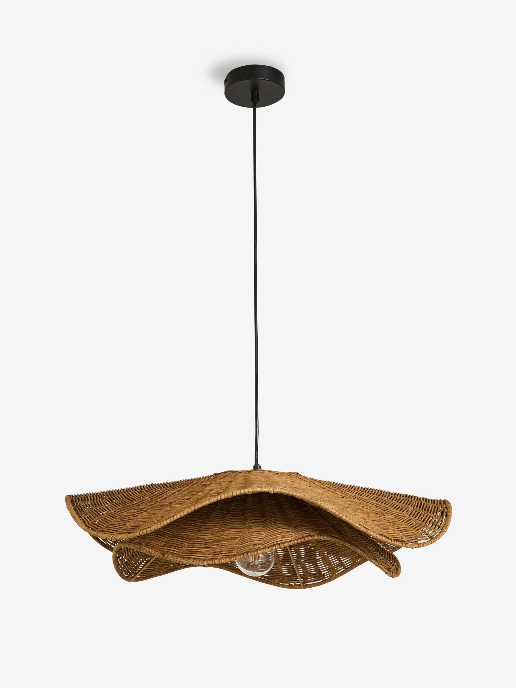 Nina Campbell Velero rattan pendant light 57cm, imported from the UK