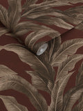 Damson Glamtique Leaf A4 wallpaper sample, imported from the UK