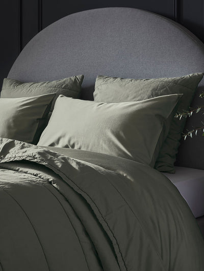 Next Bedfolk Green Luxe Cotton Pillowcases Set of 2- Buy online at McGrocer