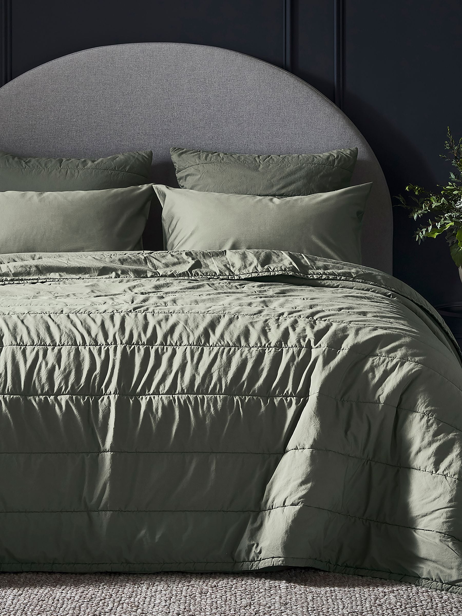 Bedfolk green Luxe Cotton pillowcases set of 2 - British product