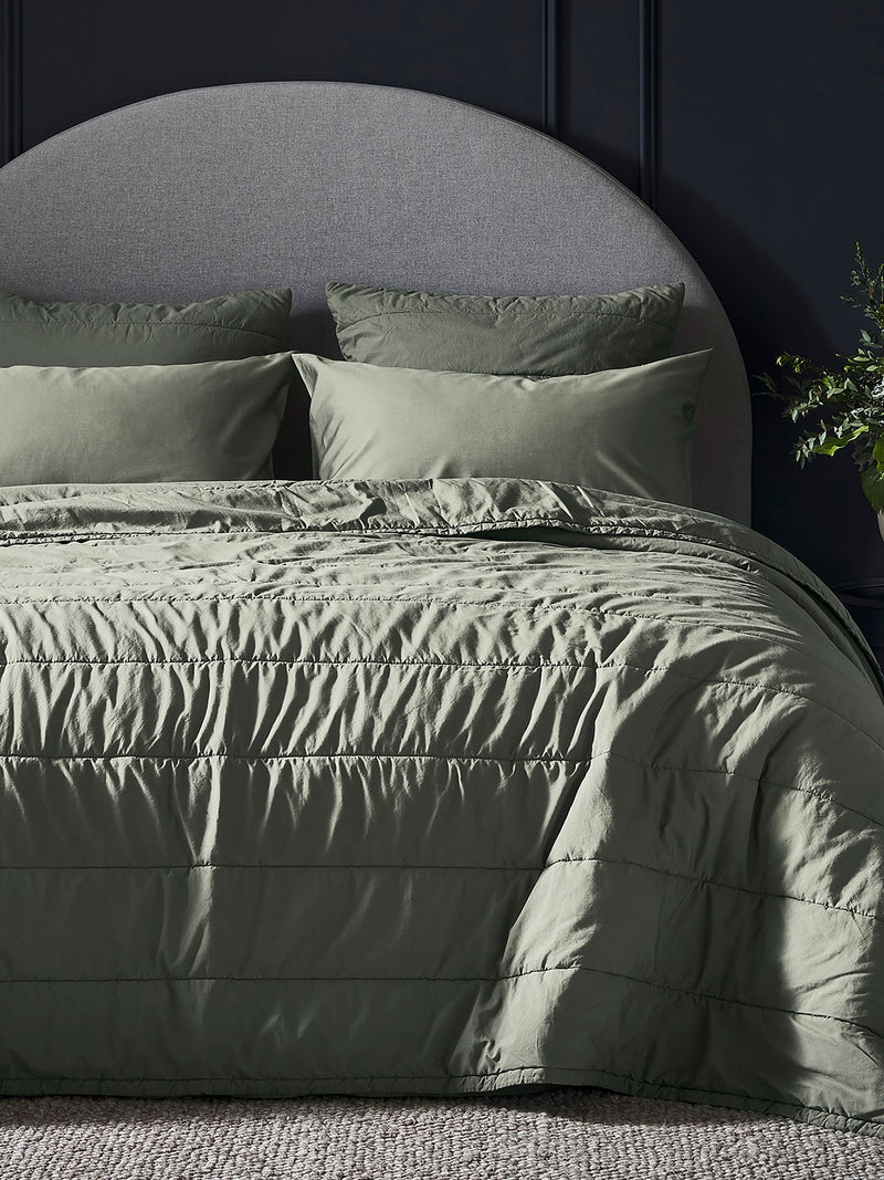 Bedfolk green Luxe Cotton pillowcases set of 2 - British product
