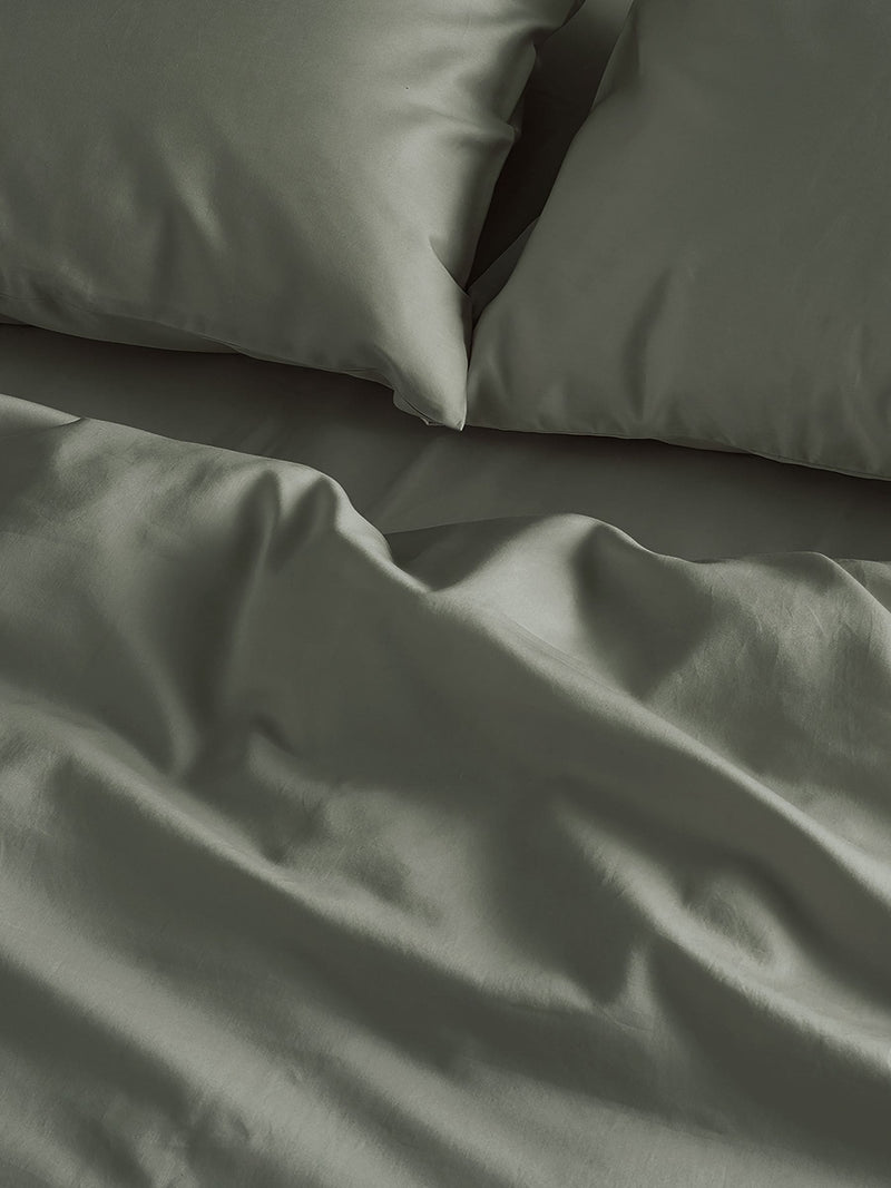 Bedfolk green Luxe Cotton pillowcases set of 2 - British product