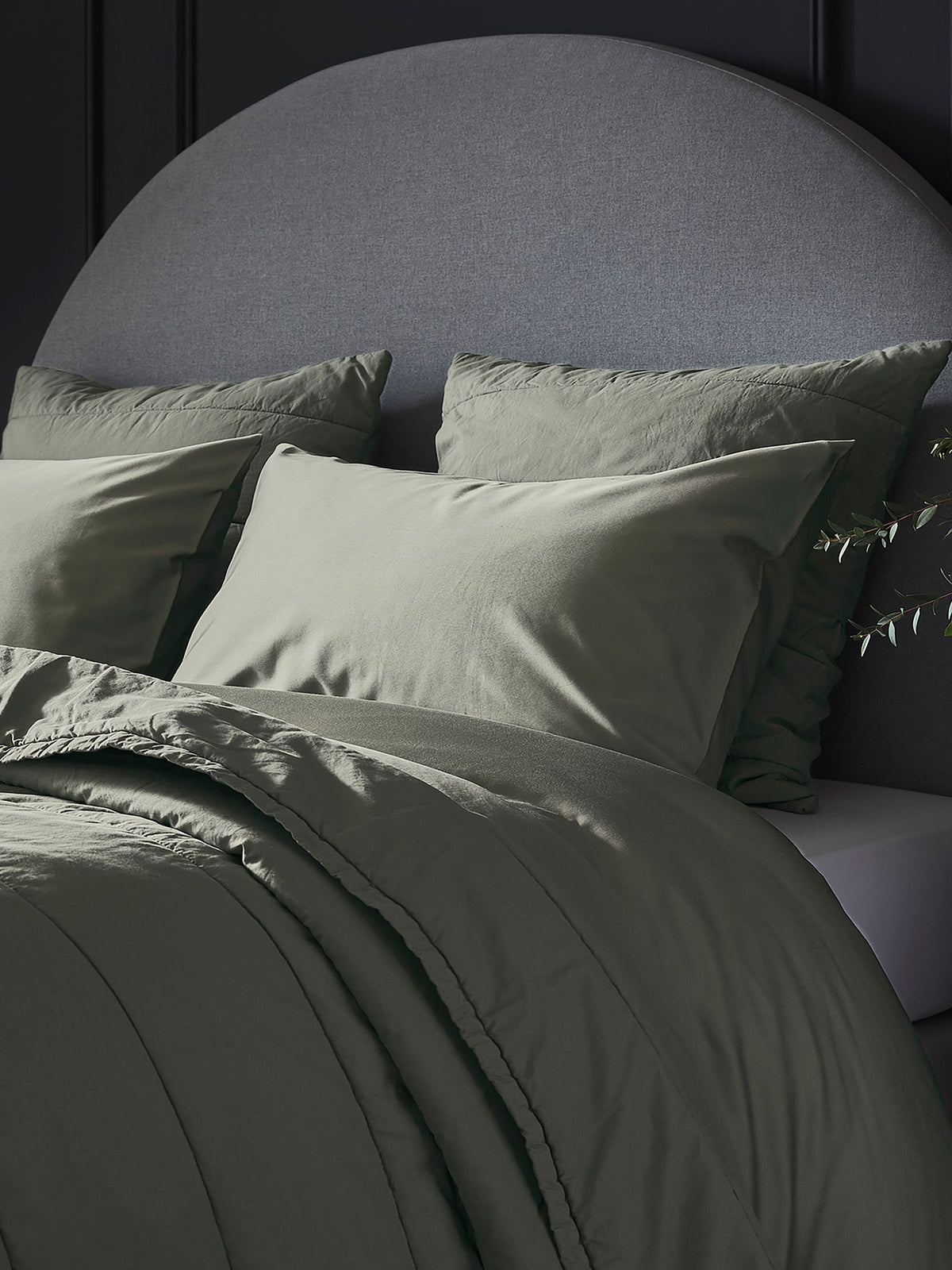 Bedfolk green Luxe Cotton pillowcases set of 2 - British product