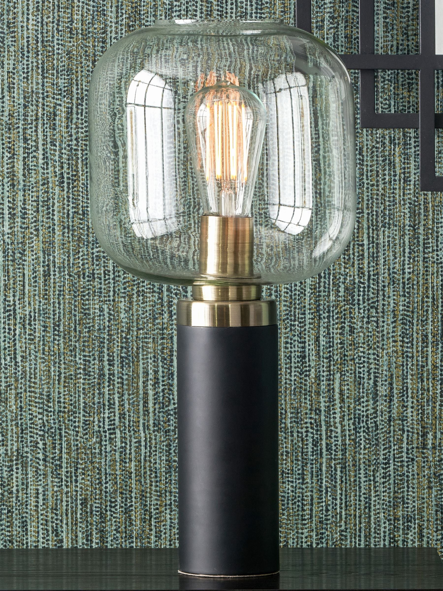 Pacific Florence table lamp glass metal 44cm, imported from the UK