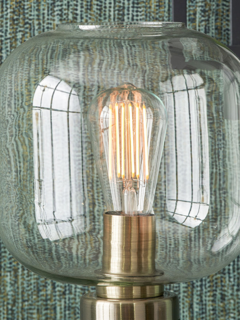Pacific Florence table lamp glass metal 44cm, imported from the UK