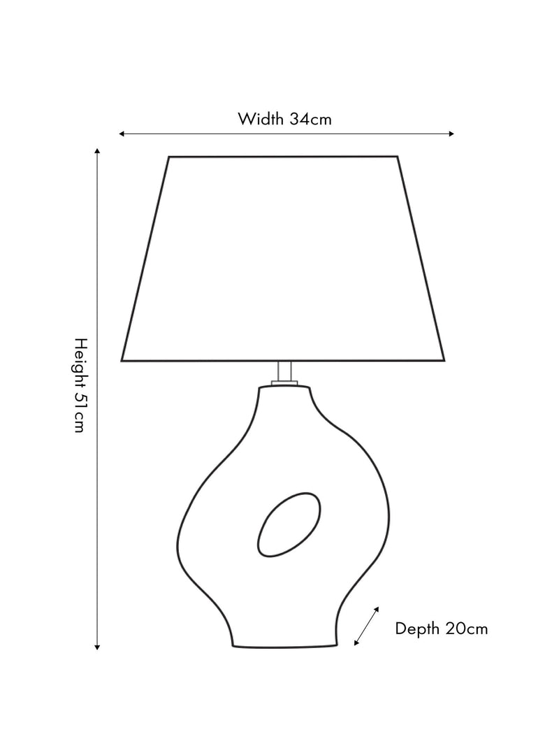Pacific Ulla ceramic table lamp 51cm, UK version