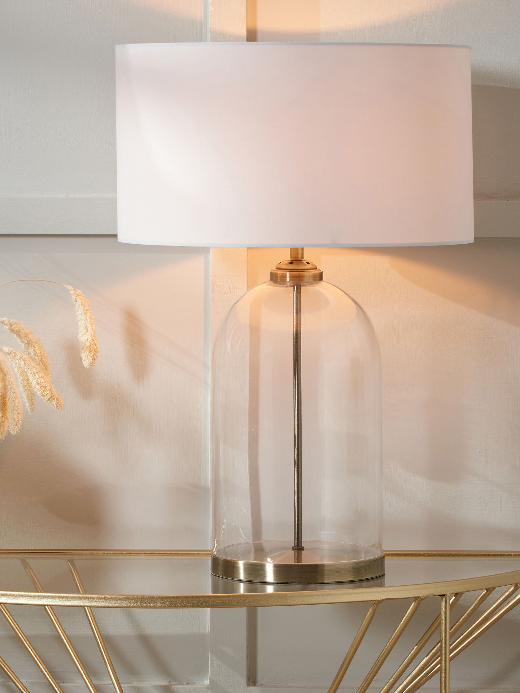 Pacific Brass glass cloche table lamp 60cm (British brand)