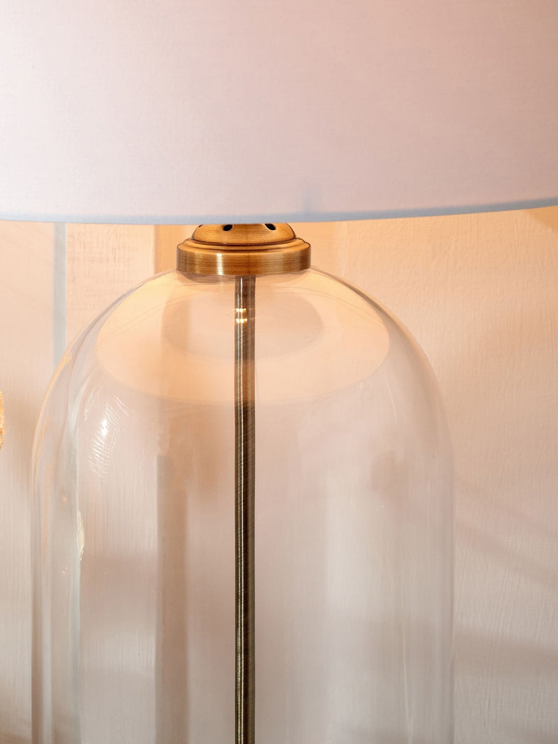Pacific Brass glass cloche table lamp 60cm (British brand)