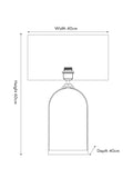 Pacific Brass glass cloche table lamp 60cm (British brand)