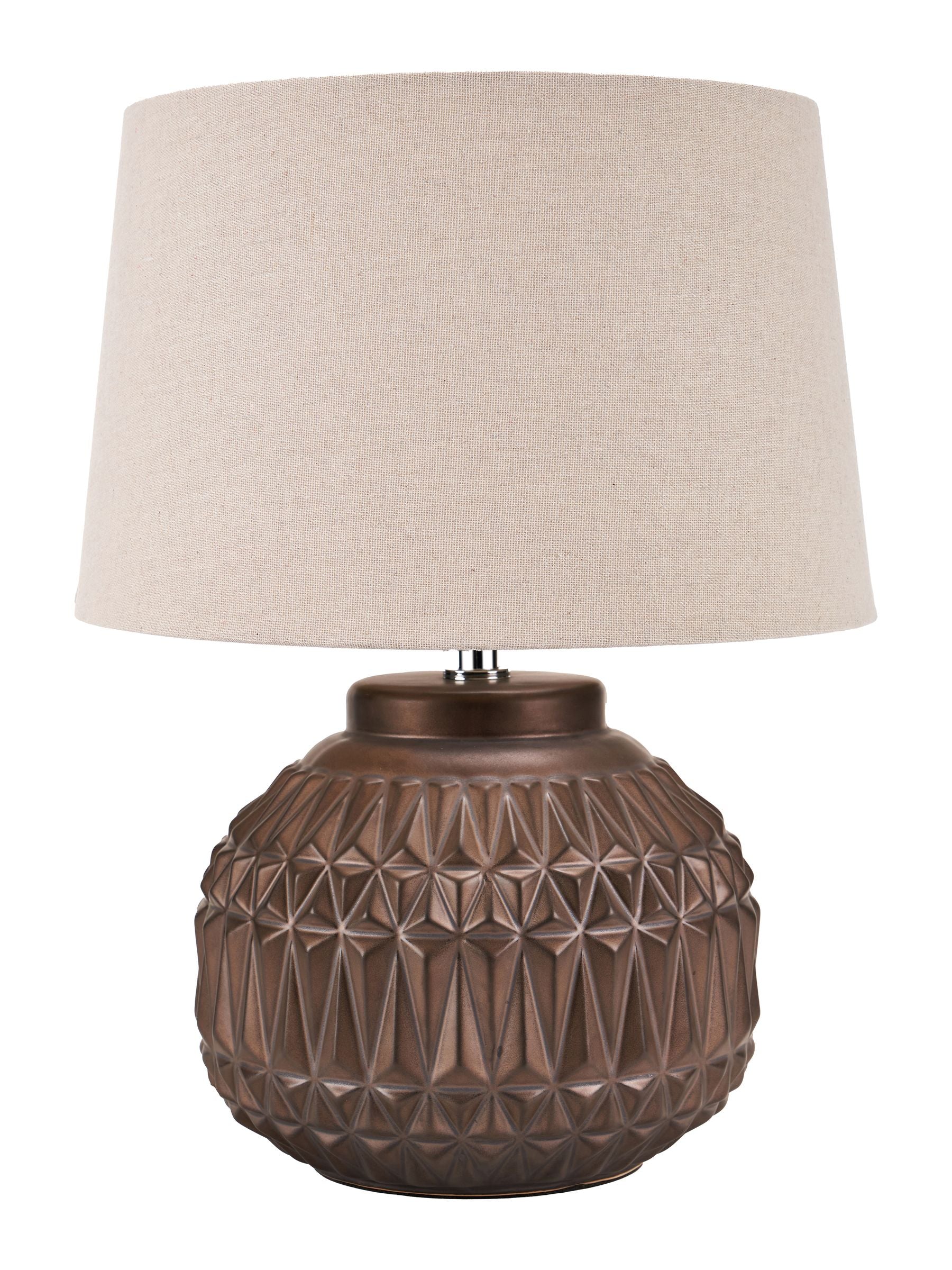 Ceramic table lamp Pacific Bronze Anneli texture 40cm tall - British product