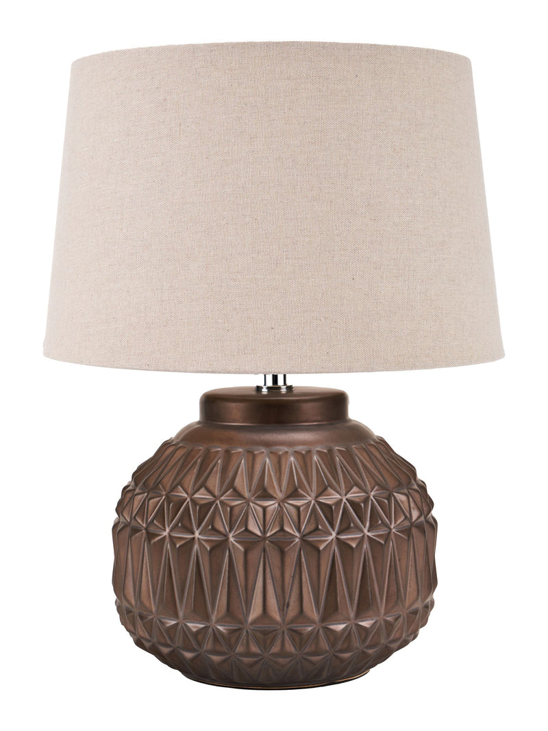 Ceramic table lamp Pacific Bronze Anneli texture 40cm tall - British product