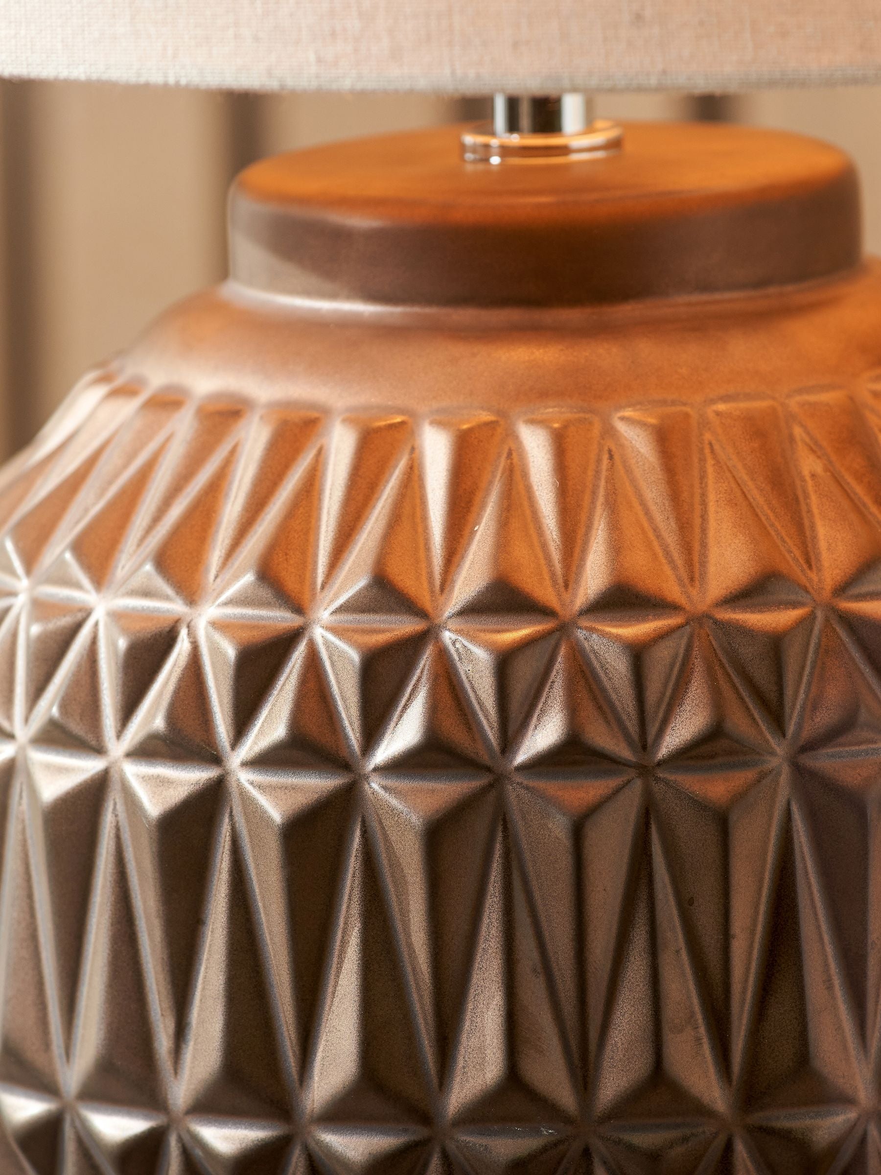 Ceramic table lamp Pacific Bronze Anneli texture 40cm tall - British product