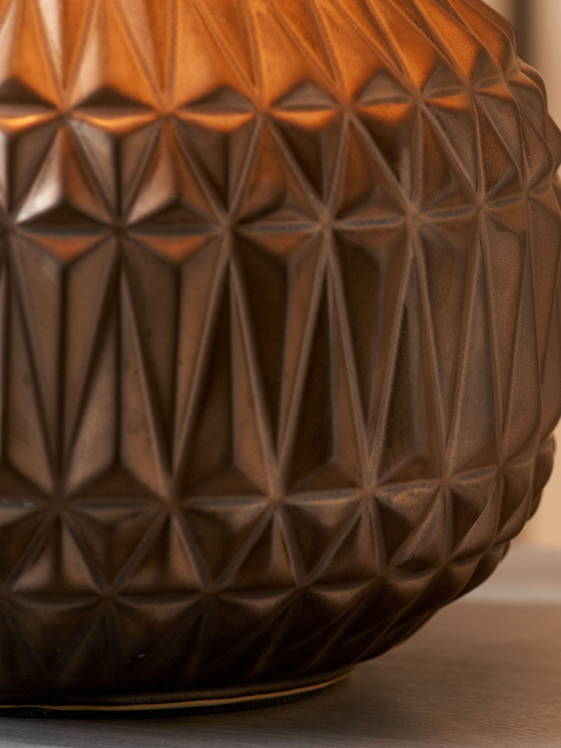 Ceramic table lamp Pacific Bronze Anneli texture 40cm tall - British product
