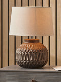 Ceramic table lamp Pacific Bronze Anneli texture 40cm tall - British product