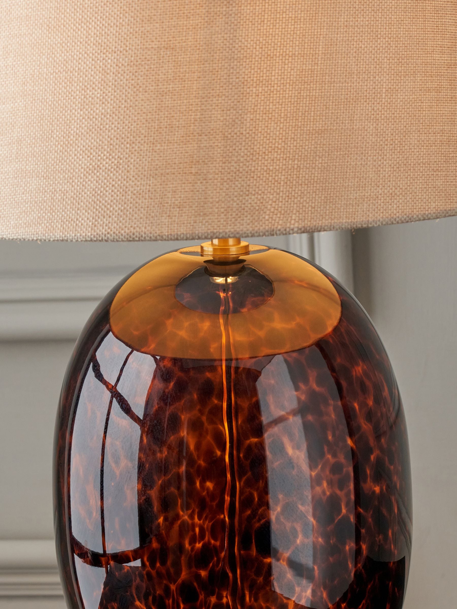 Pacific Brown Lucien glass table lamp tortoiseshell 52cm - British product