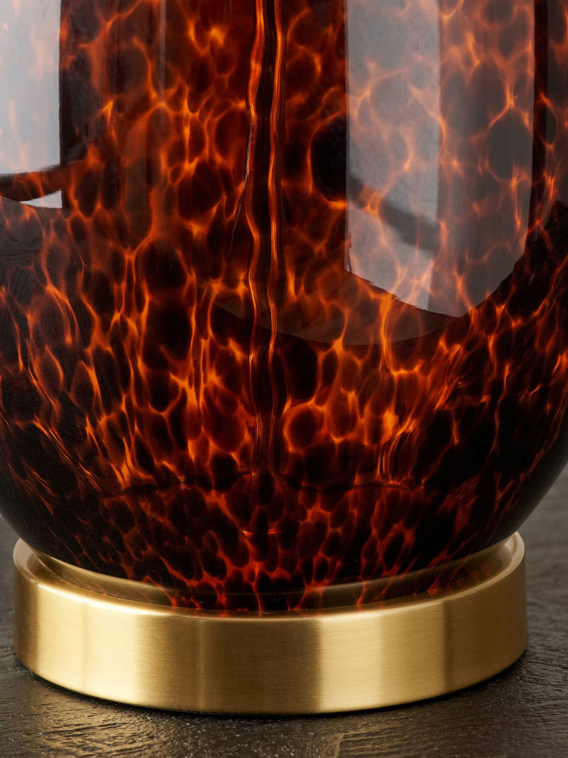 Pacific Brown Lucien glass table lamp tortoiseshell 52cm - British product