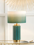 Pacific Green jade green ceramic table lamp 47cm, imported from the UK