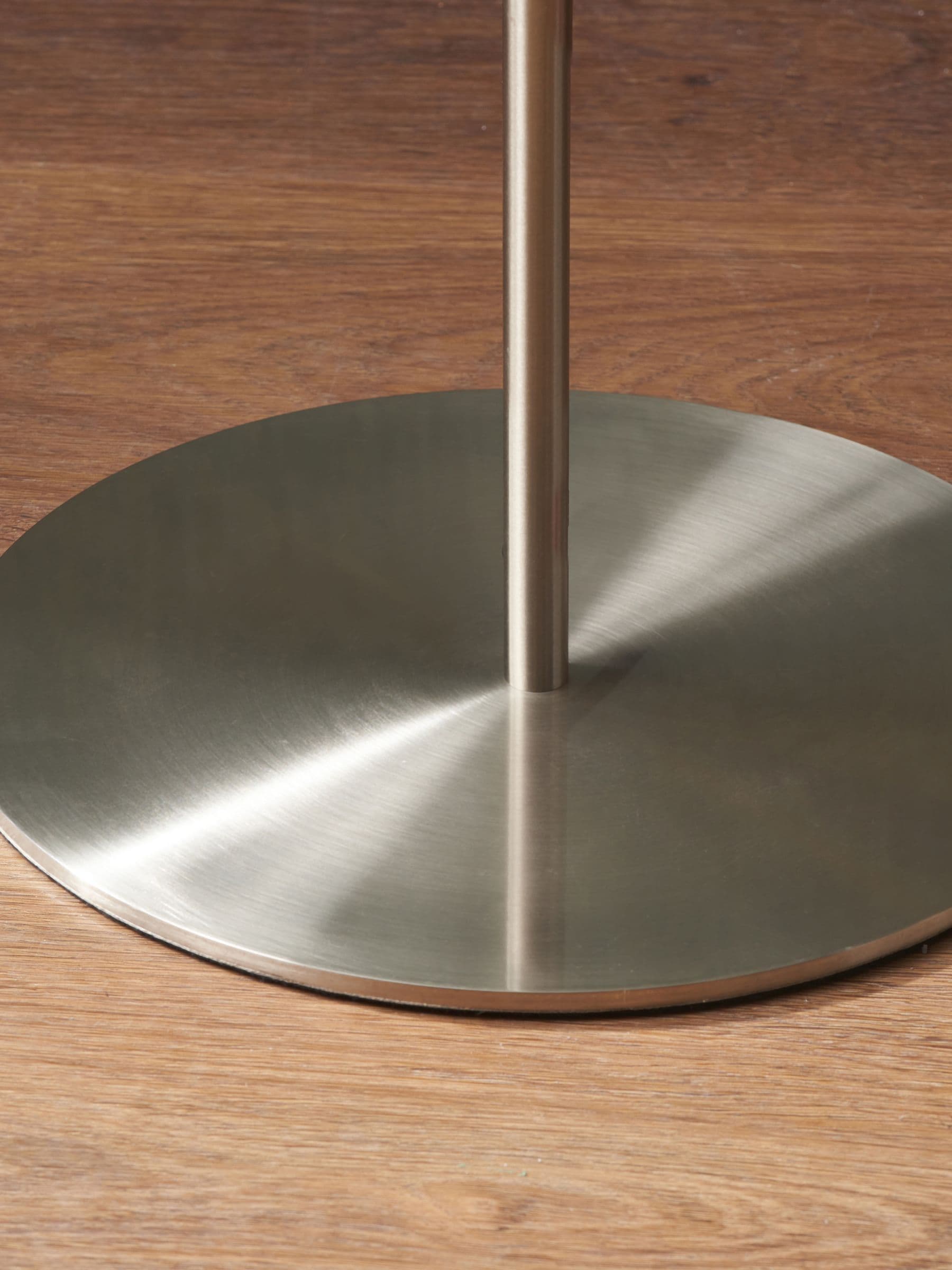 Pacific Silver Elin floor lamp with ivory shade, imported from the UK
