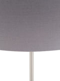 Pacific Silver Elin floor lamp with ivory shade, imported from the UK